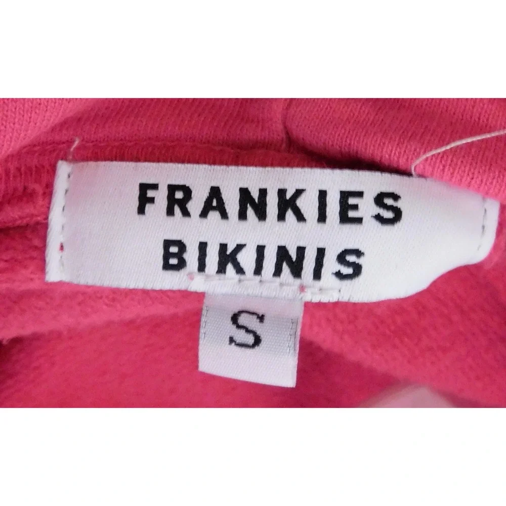 Frankie's Bikini‎ Pink Sweatsuit Pants Hoodie sweatshirt 100% Cotton sz S